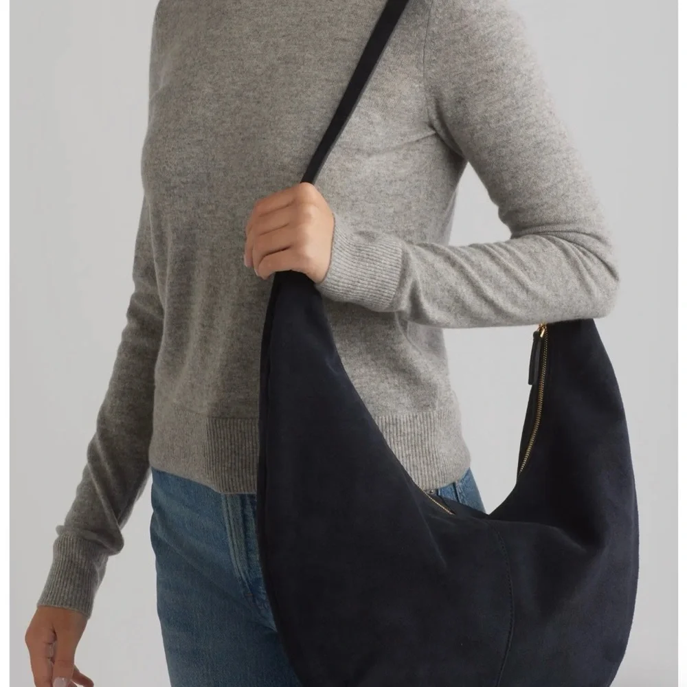 Madewell Navy Suede Hobo Bag